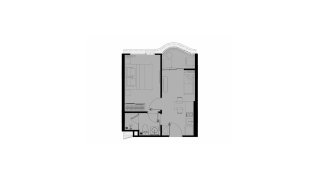 Планировка квартиры 1 спальня в ЖК Coralina Kamala № 11006