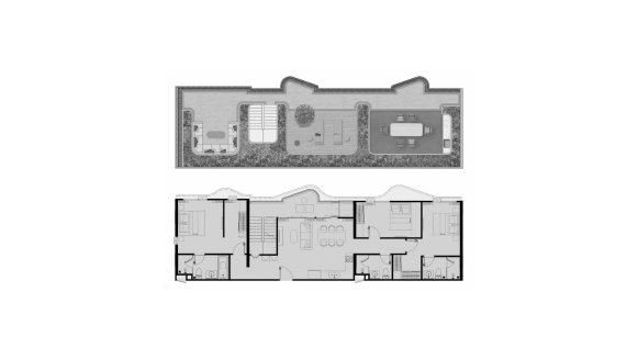 Penthouse floor plan, 2 bedrooms in Coralina Kamala No. 11011 (2D)
