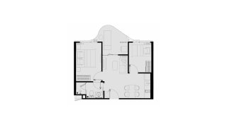 Apartment floor plan, 1 bedroom in Coralina Kamala No. 11007